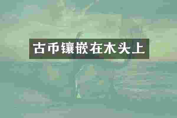 古币镶嵌在木头上