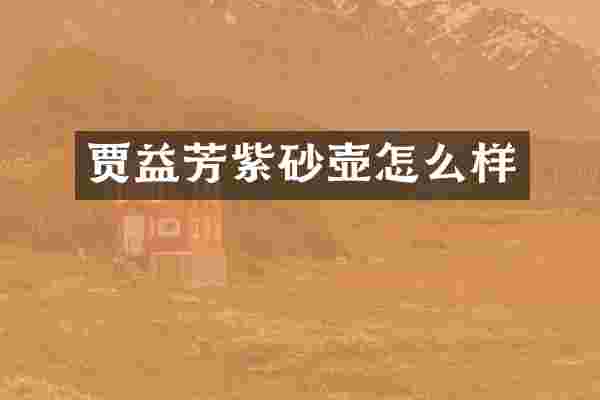 贾益芳紫砂壶怎么样
