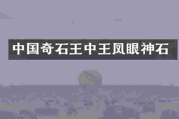 中国奇石王中王凤眼神石