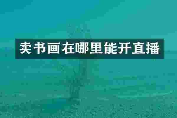 卖书画在哪里能开直播
