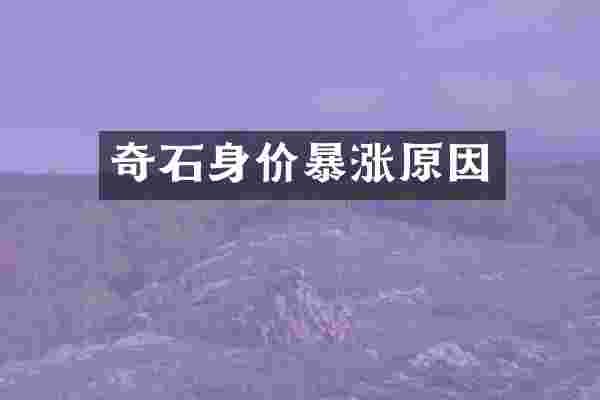 奇石身价暴涨原因