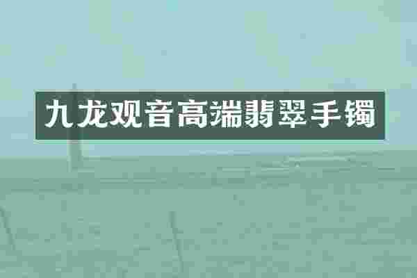 九龙观音高端翡翠手镯