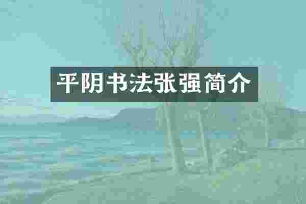 平阴书法张强简介