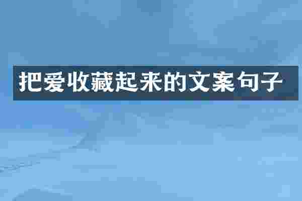 把爱收藏起来的文案句子
