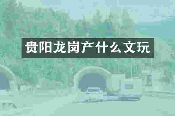 贵阳龙岗产什么文玩