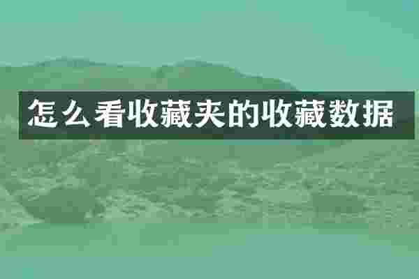 怎么看收藏夹的收藏数据