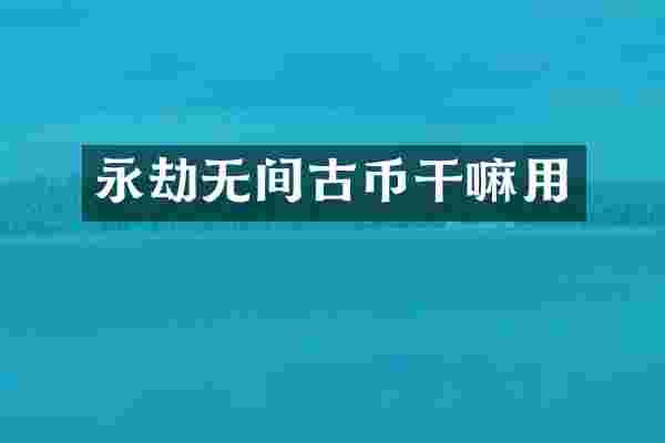 永劫无间古币干嘛用