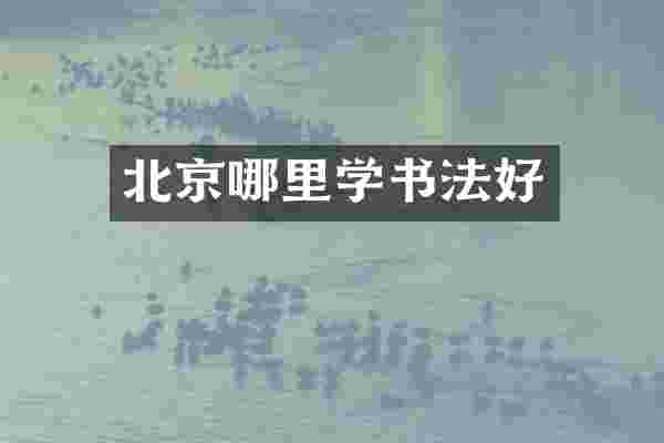北京哪里学书法好