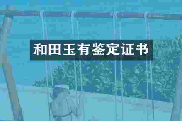 和田玉有鉴定证书