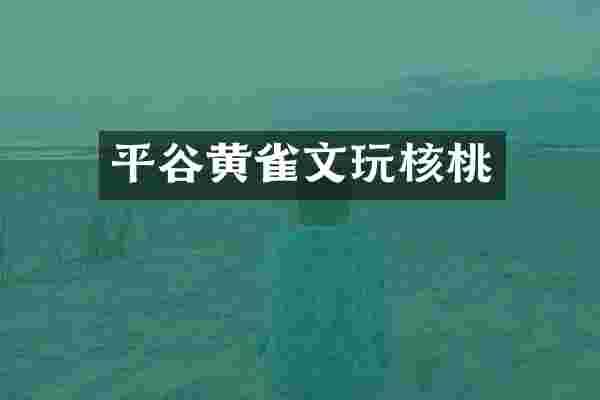 平谷黄雀文玩核桃