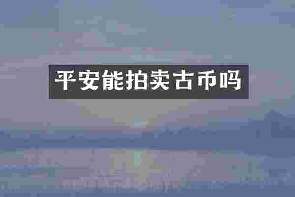 平安能拍卖古币吗