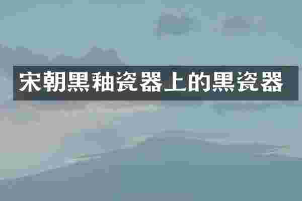 宋朝黑釉瓷器上的黑瓷器