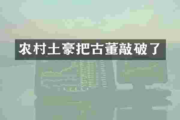 农村土豪把古董敲破了