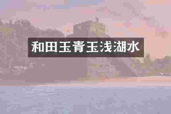 和田玉青玉浅湖水