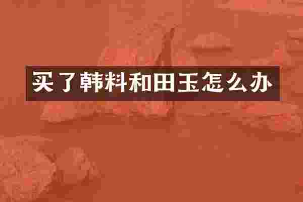 买了韩料和田玉怎么办