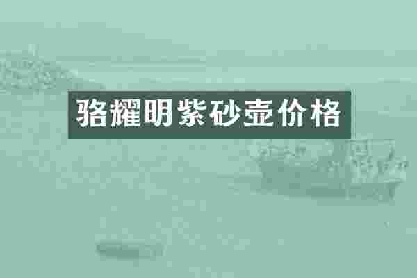 骆耀明紫砂壶价格