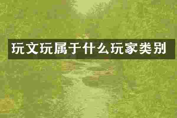 玩文玩属于什么玩家类别