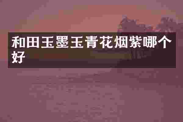 和田玉墨玉青花烟紫哪个好