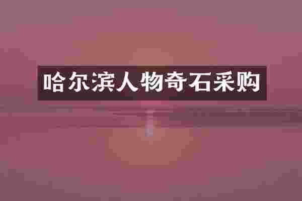哈尔滨人物奇石采购