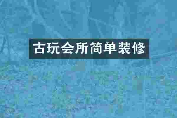 古玩会所简单装修