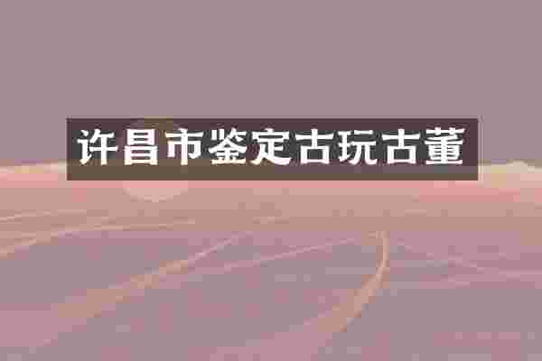 许昌市鉴定古玩古董