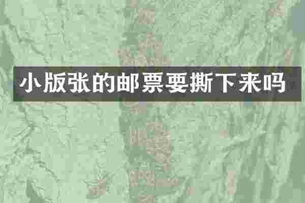 小版张的邮票要撕下来吗
