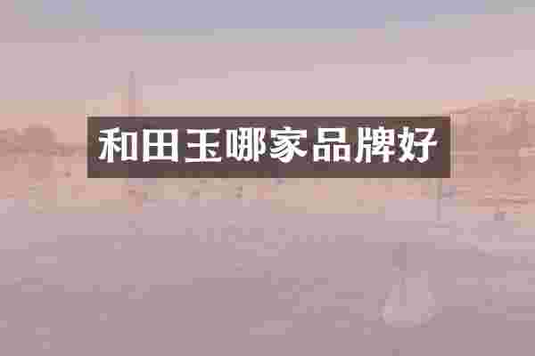 和田玉哪家品牌好
