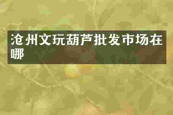 沧州文玩葫芦批发市场在哪