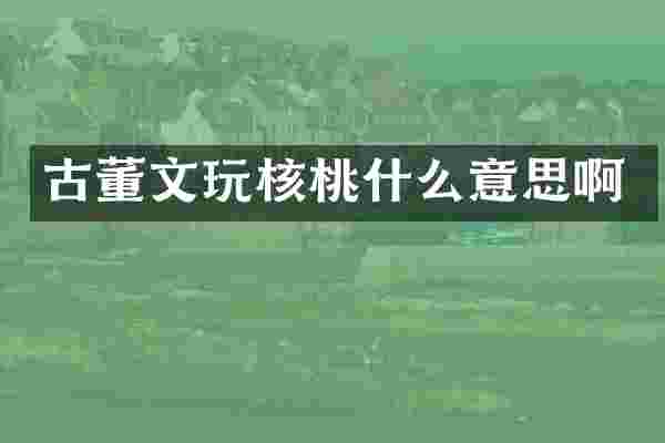 古董文玩核桃什么意思啊