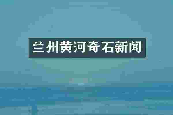 兰州黄河奇石新闻