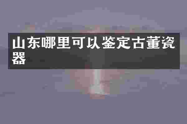 山东哪里可以鉴定古董瓷器