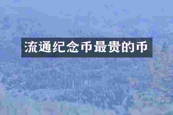流通纪念币最贵的币