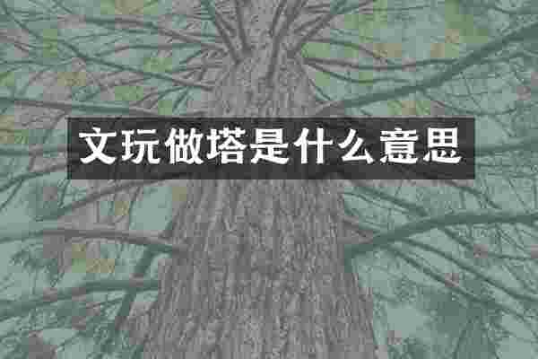 文玩做塔是什么意思