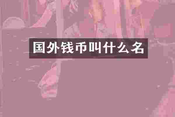 国外钱币叫什么名