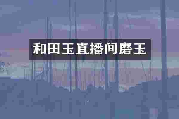 和田玉直播间磨玉