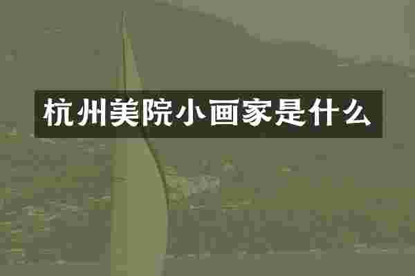 杭州美院小画家是什么