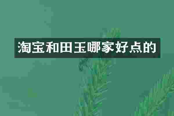 淘宝和田玉哪家好点的