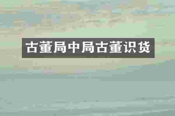 古董局中局古董识货