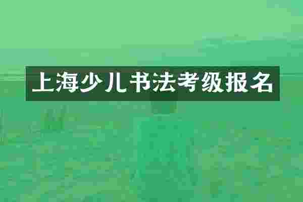 上海少儿书法考级报名