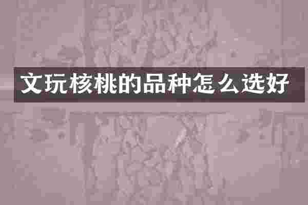文玩核桃的品种怎么选好