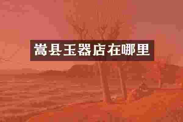 嵩县玉器店在哪里