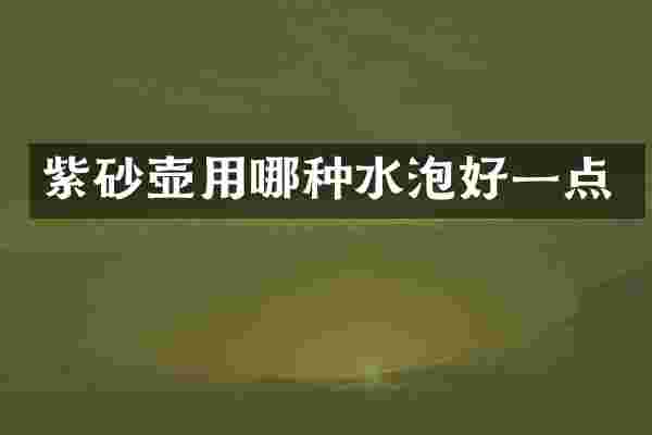 紫砂壶用哪种水泡好一点