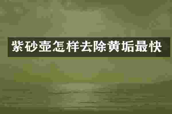 紫砂壶怎样去除黄垢最快