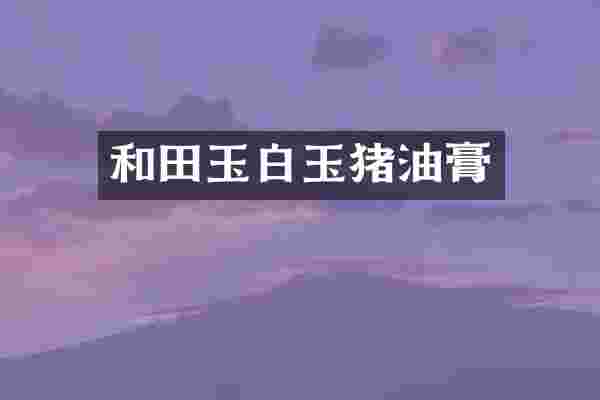 和田玉白玉猪油膏