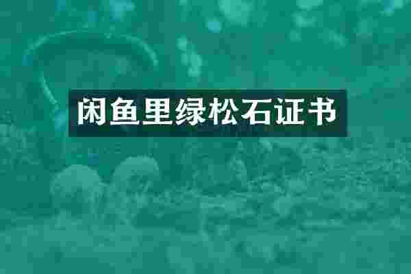 闲鱼里绿松石证书