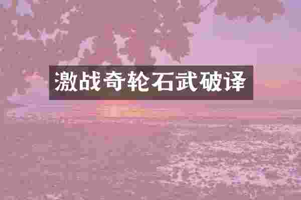 激战奇轮石武破译