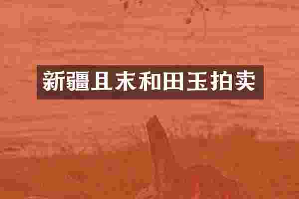 新疆且末和田玉拍卖