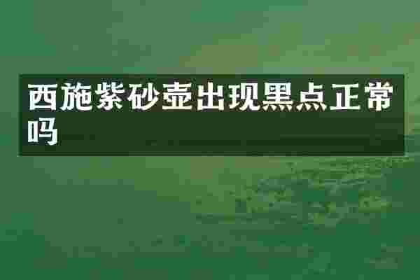 西施紫砂壶出现黑点正常吗