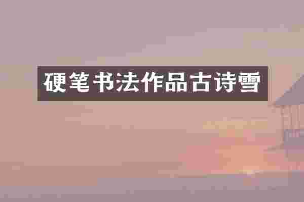硬笔书法作品古诗雪