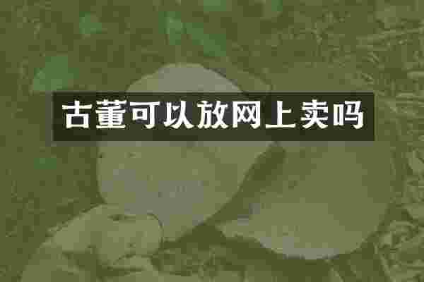 古董可以放网上卖吗